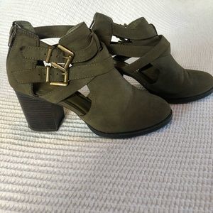 Olive green Soda booties size 8
